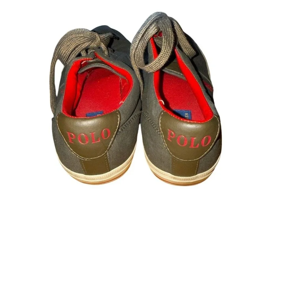 Polo Ralph Lauren Mens Vaughn Sneakers Dark Olive Size 11D Casual preppy ripstop